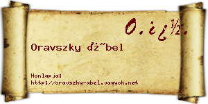 Oravszky Ábel névjegykártya